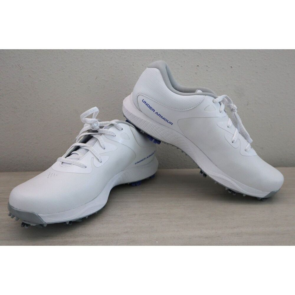 Under Armour Women's Sz 9.5 White UA Charged Breathe 2 Spiked Golf Shoes
